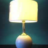 Paire de lampes de chevet en laiton et métal laqué écru, Danemark 1960