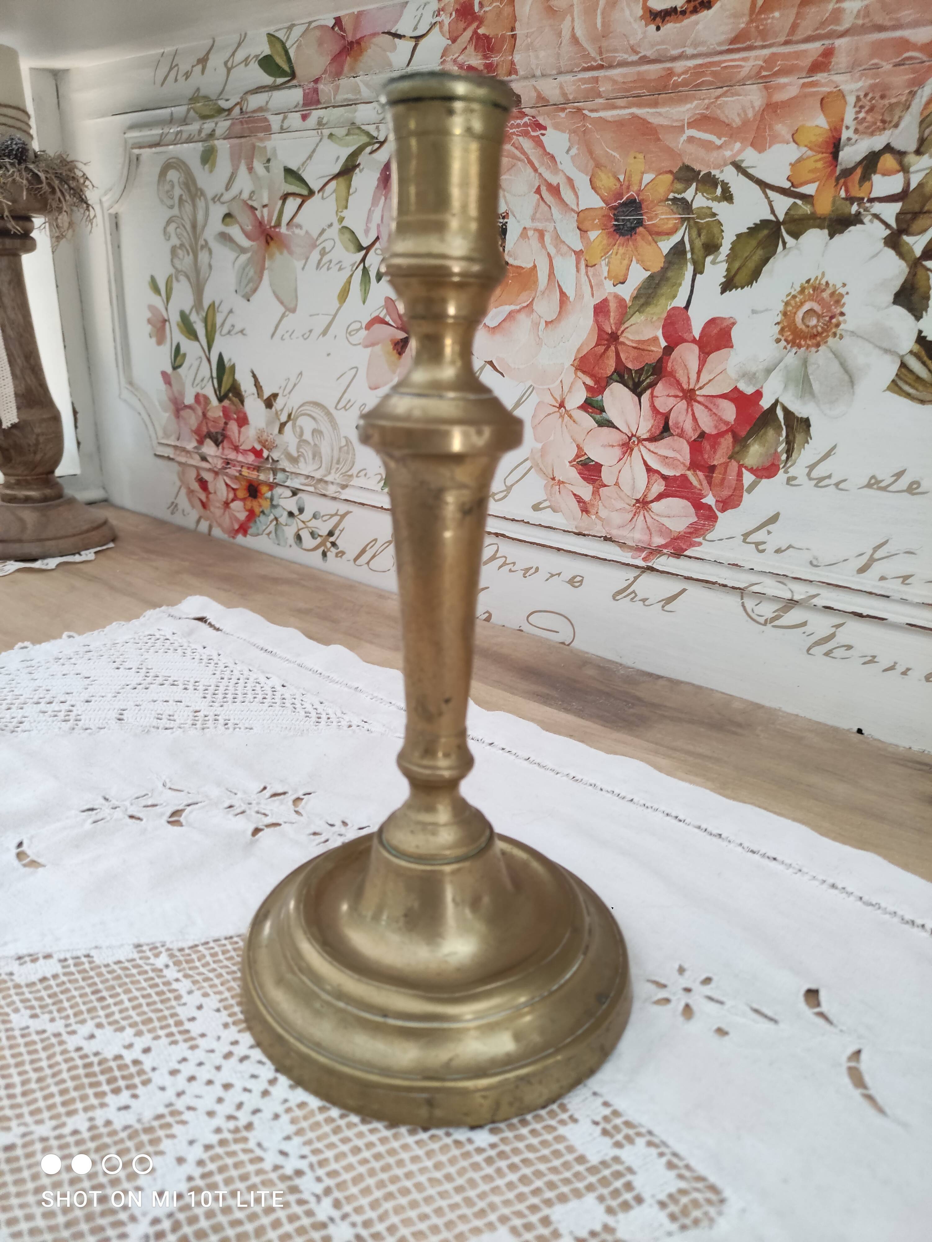 Simple brass candle holder