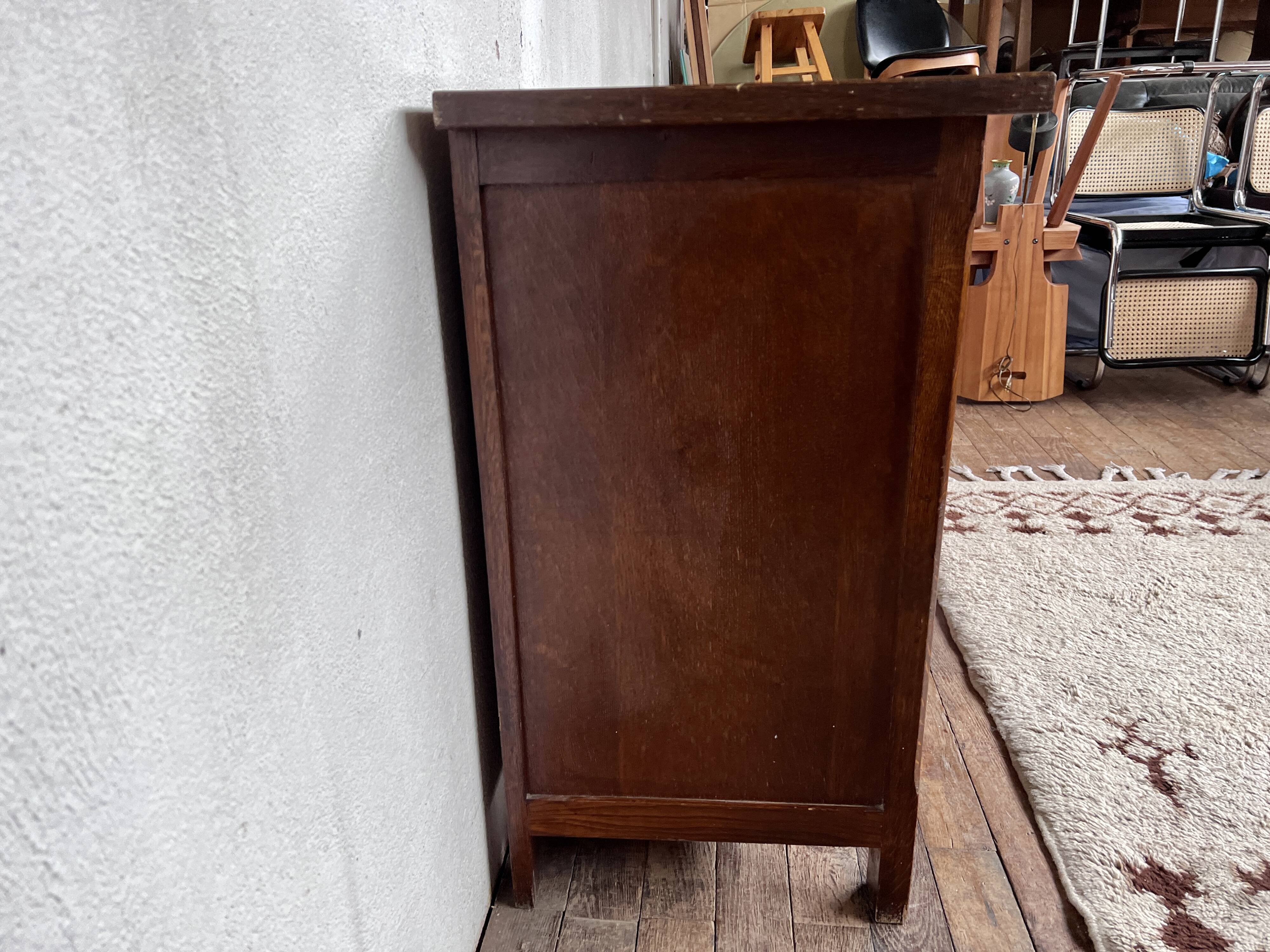 Vintage structured wood chest of drawers