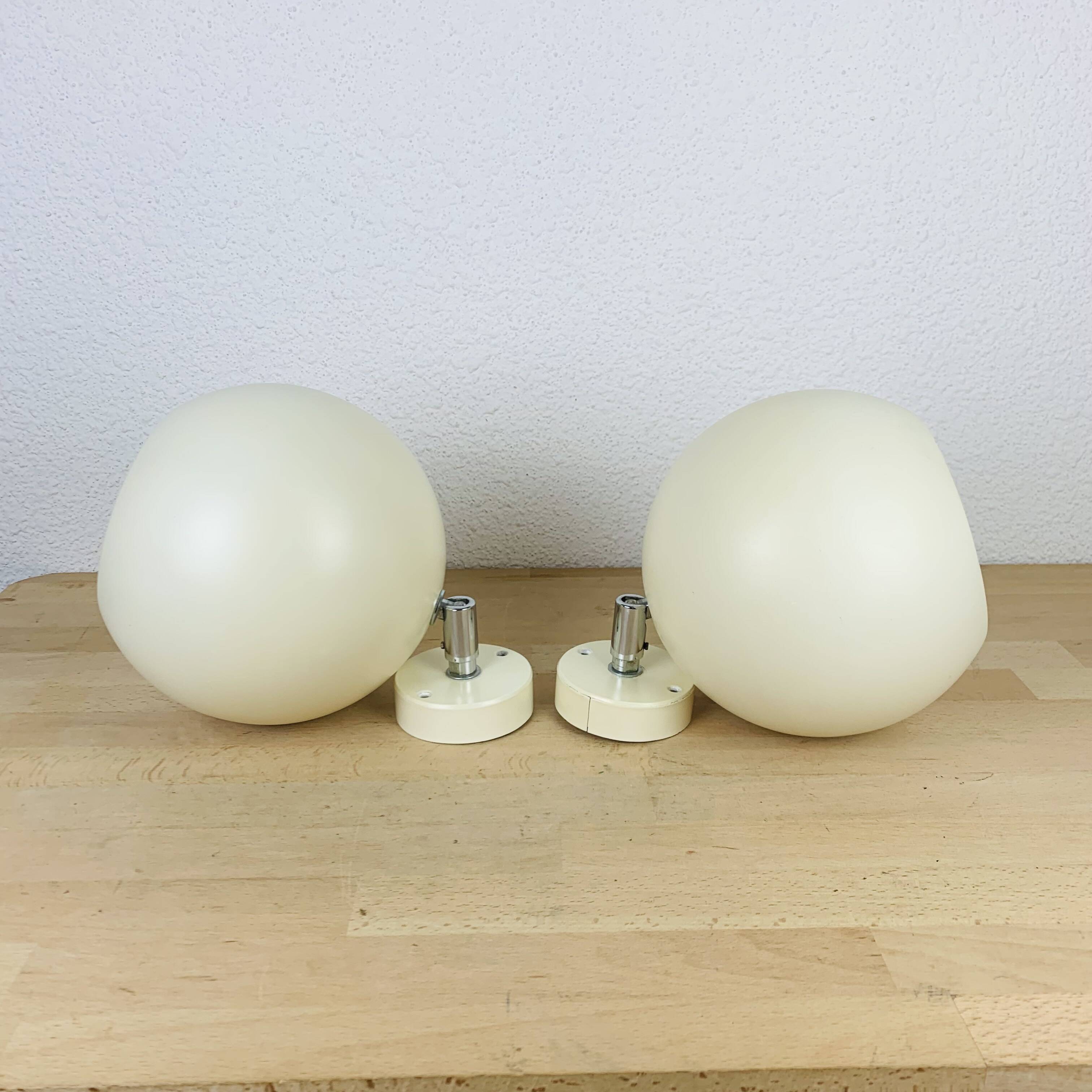 Paire d'appliques spots eyeball orientable, style space age, 70