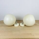 Pair of adjustable eyeball spotlights, space age style, 70s