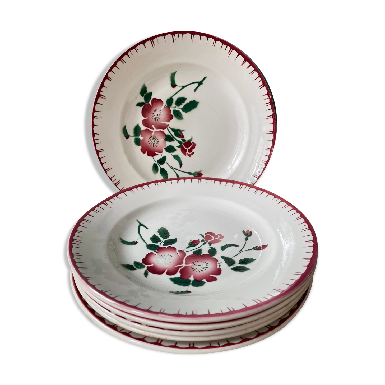 Lot de 6 assiettes plates collection Epernay Digoin Sarreguemines