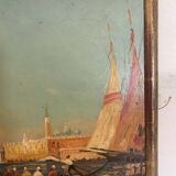Huile sur panneau " Vue du grand canal de venise "XX siècle