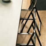 4 black cane folding chairs