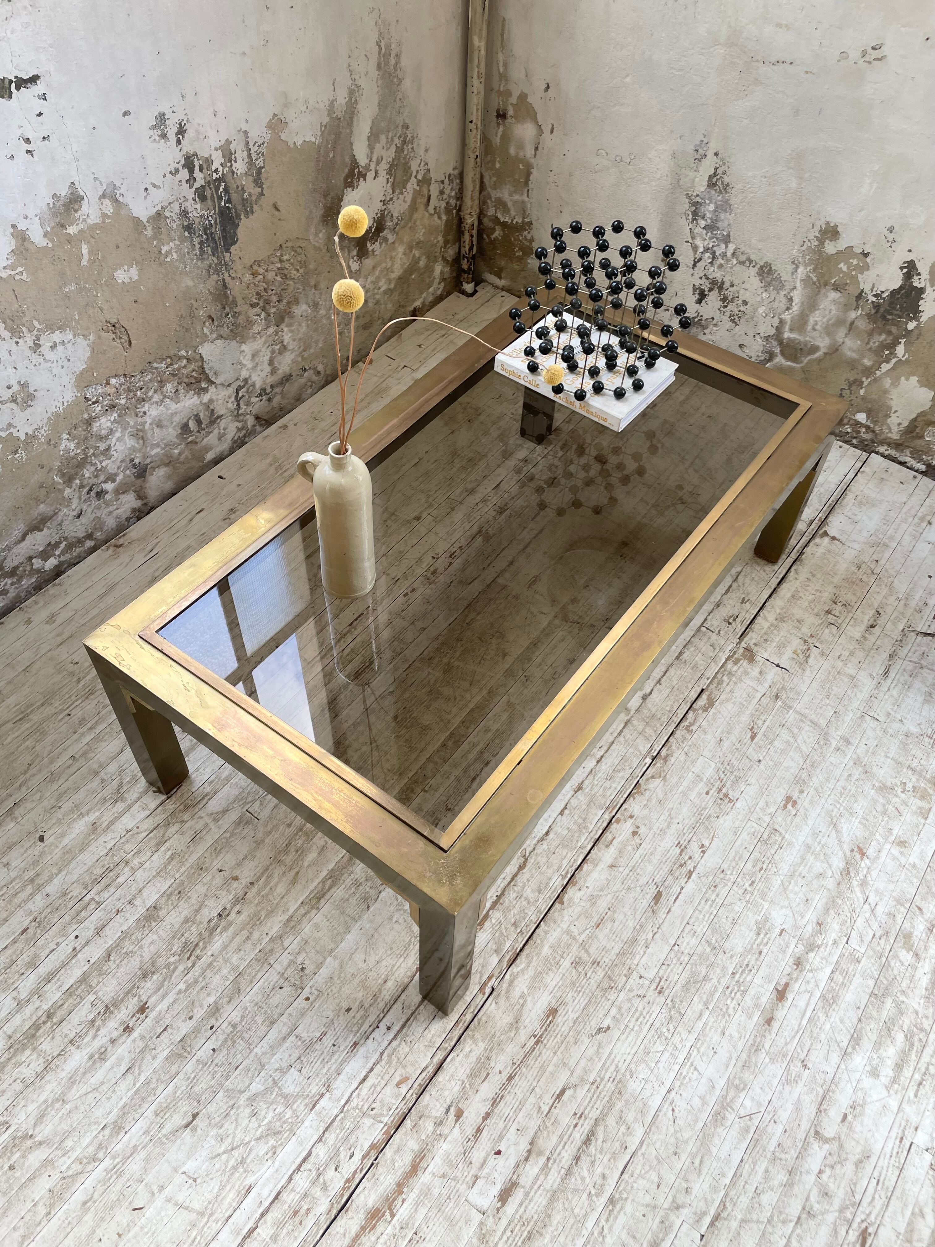 60s brass coffee table