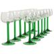 Set of 12 Vintage Luminarc Alsace Wine Glasses Thick Green Stems