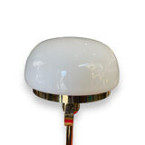 Midcentury desk lamp in opaline glass and gilded metal
