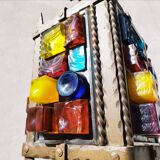 Vintage medieval gothic wrought iron floor lamp