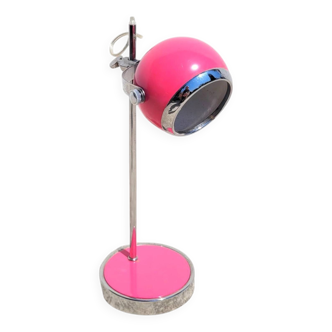 Lampe style eyeball rose et chrome