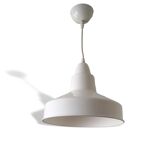 Lampe suspendue en aluminium blanc brillant blanc brillant scandinave des années 1980