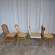 Set of 4 Mix & Match Dining Chairs with Cane Seat / Mid-Century Dining Furn