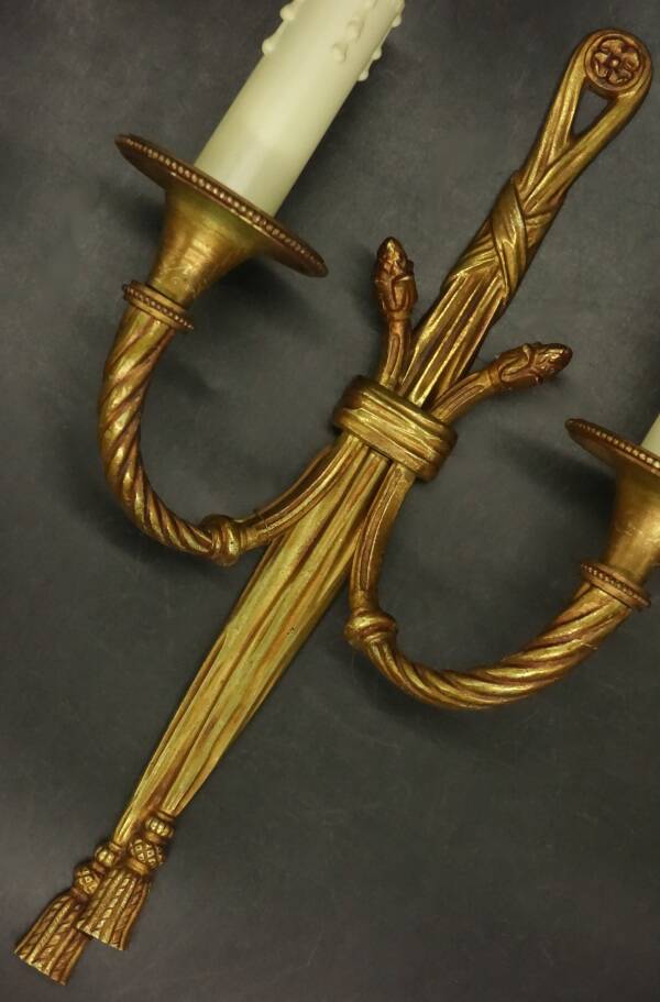 Pair of Louis XVI style wall lights - Lucien GAU, Paris
