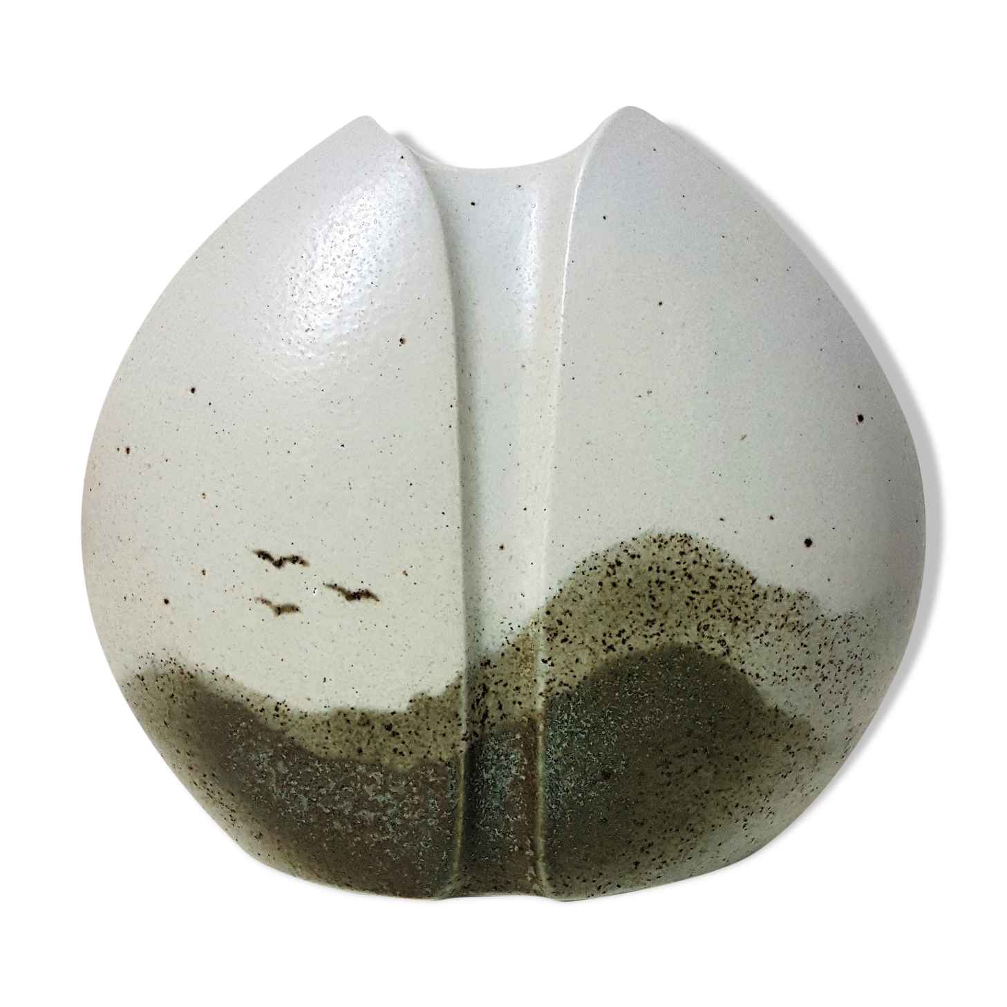 Virebent porcelain art deco vase with a misty landscape