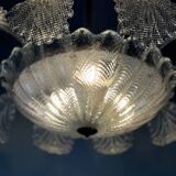 Art Deco Venetian Chandelier in Colorless Murano Glass Circa 1920