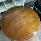 80s round rattan and wicker table