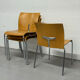 Ensemble de 4 chaises empilables vintage — Contreplaqué moulé et chrome, 199