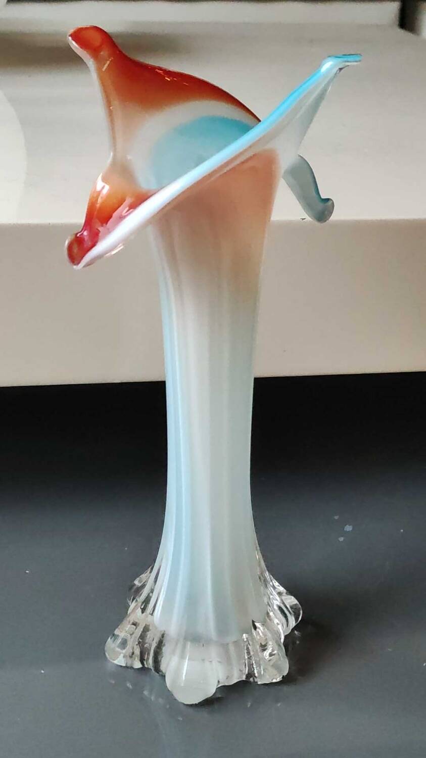 Floral Soliflore Vase/Jack in the Pulpit. Murano. High 25 cm