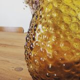 Carafes en verre bullé jaune orangé