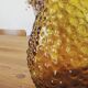 Orange-yellow-yellow-bubbled glass decanters