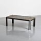 Fossil stone and chrome metal coffee table, Fossile Collection, Switzerland, circa 1980.