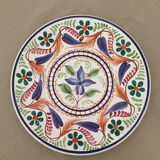 Assiette décorative fleurie en céramique