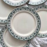 6 ironstone dessert plates “Palmettes” Boch Freres La Louvière