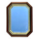 Beveled hexagonal mirror with cut wooden sides, gilded edging decoration