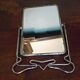 Two-foot barber mirror, suspension mode, beveled, chrome metal - 70s -