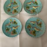 Set de 4 assiettes anciennes Majolica