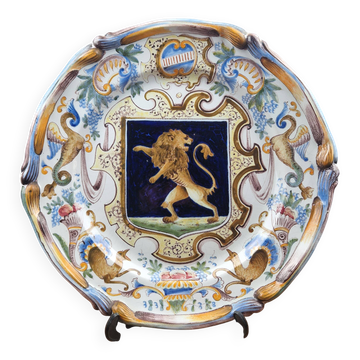 Grand plat St Clément ancienne décoration mural décor lion