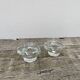 Pair of vintage glass heart candle holders
