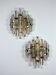 Pair of Venini sconces, Triedi cut glass, Italy, circa 1970s