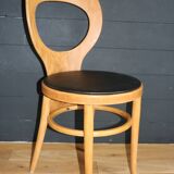 2 baumann chairs, seagull, dark beech, black imitation leather