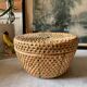 African vintage wicker box