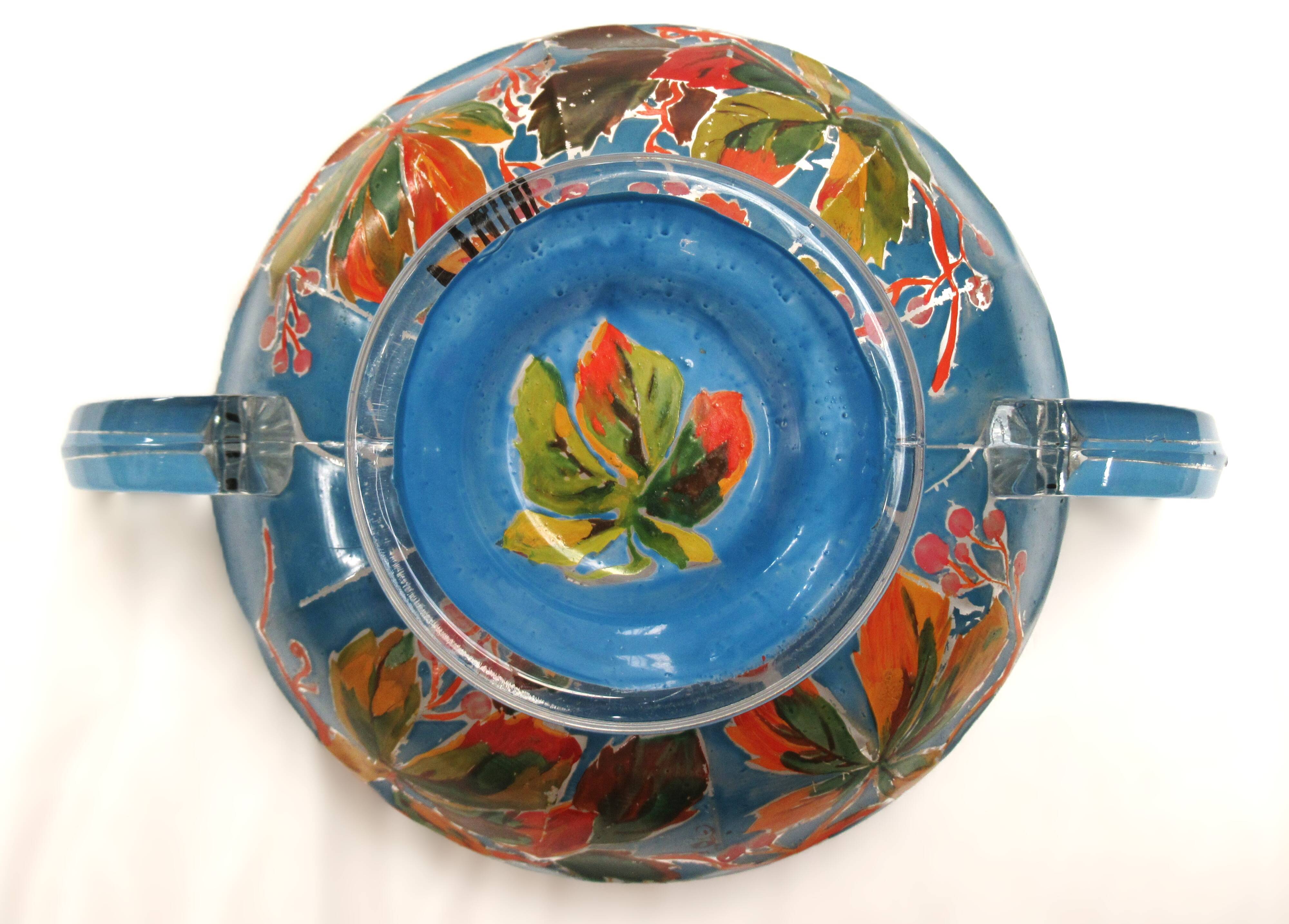 Cup "Noémie" Val Saint Lambert – Art Deco, handcrafted painting