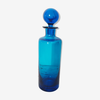 Glass bottle blue ball cap