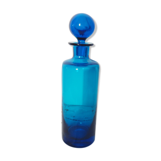 Glass bottle blue ball cap