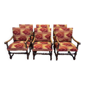 Suite of 6 Louis XIII armchairs