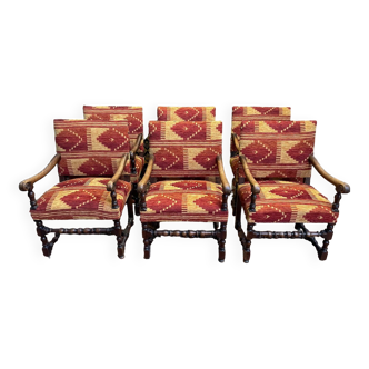 Suite of 6 Louis XIII armchairs