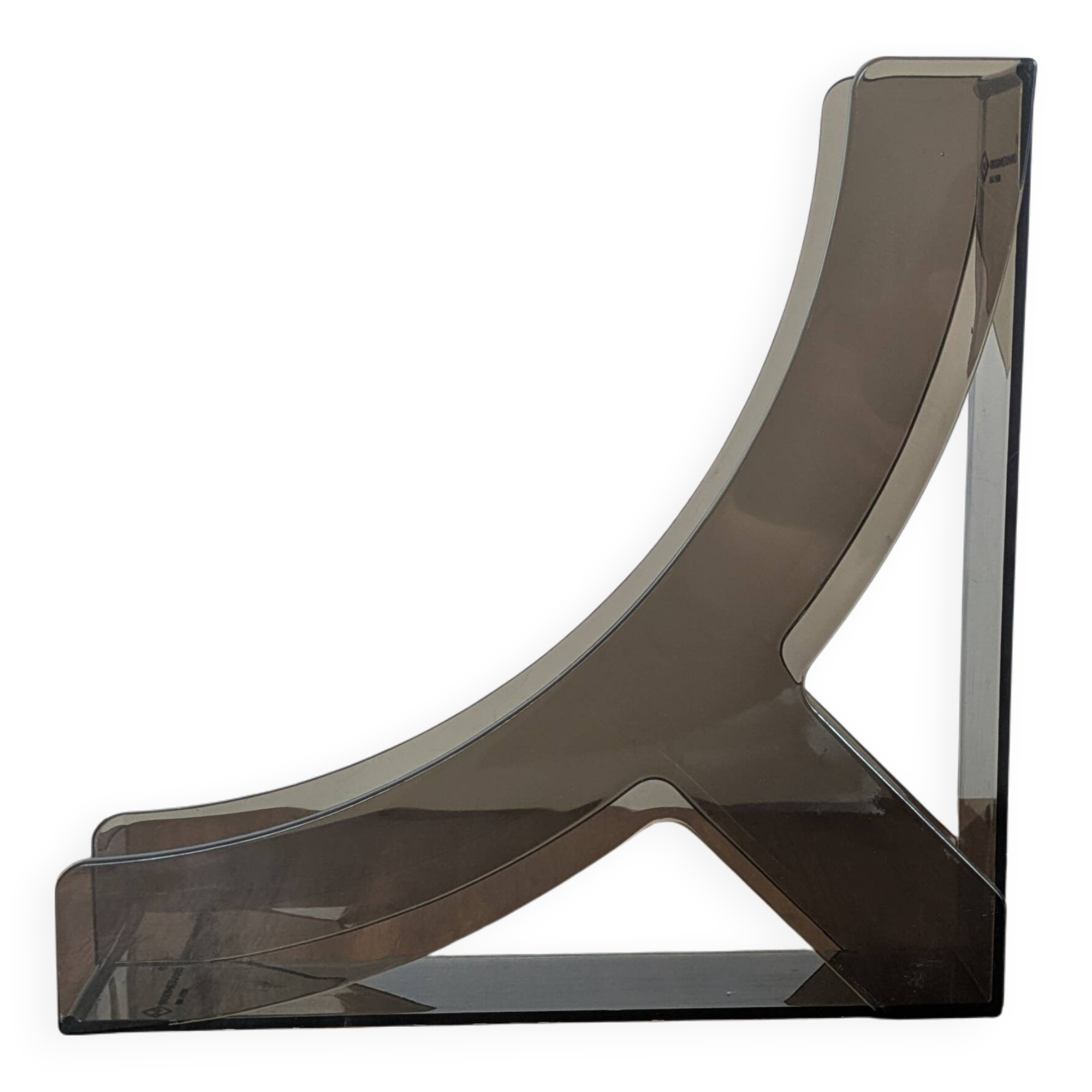 Vintage smoked plexiglass vinyl record holder / 70s