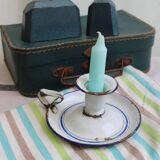 Old enamel candle holder