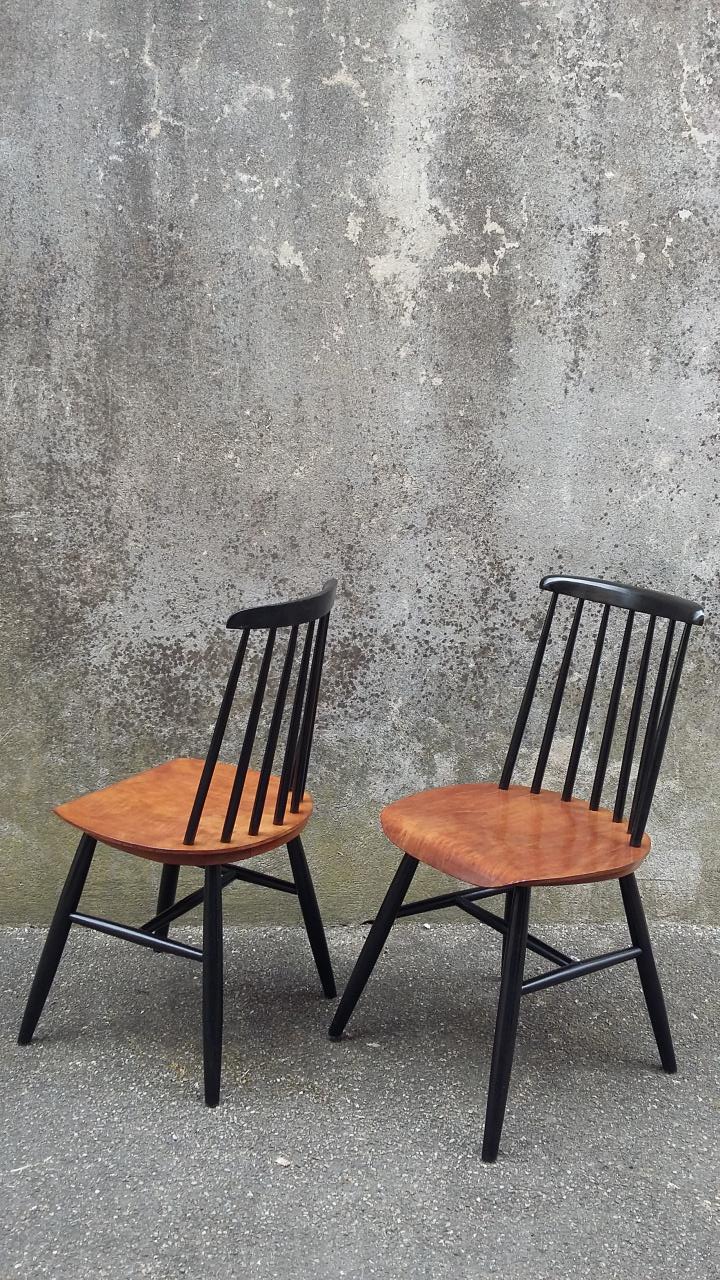 two vintage Scandinavian bistro chairs