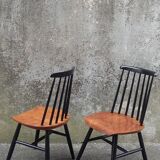 two vintage Scandinavian bistro chairs