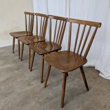Ensemble de 4 chaises de salle à manger Windsor vintage : en bois des années 50 / STOL Kamnik