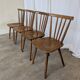 Ensemble de 4 chaises de salle à manger Windsor vintage : en bois des années 50 / STOL Kamnik