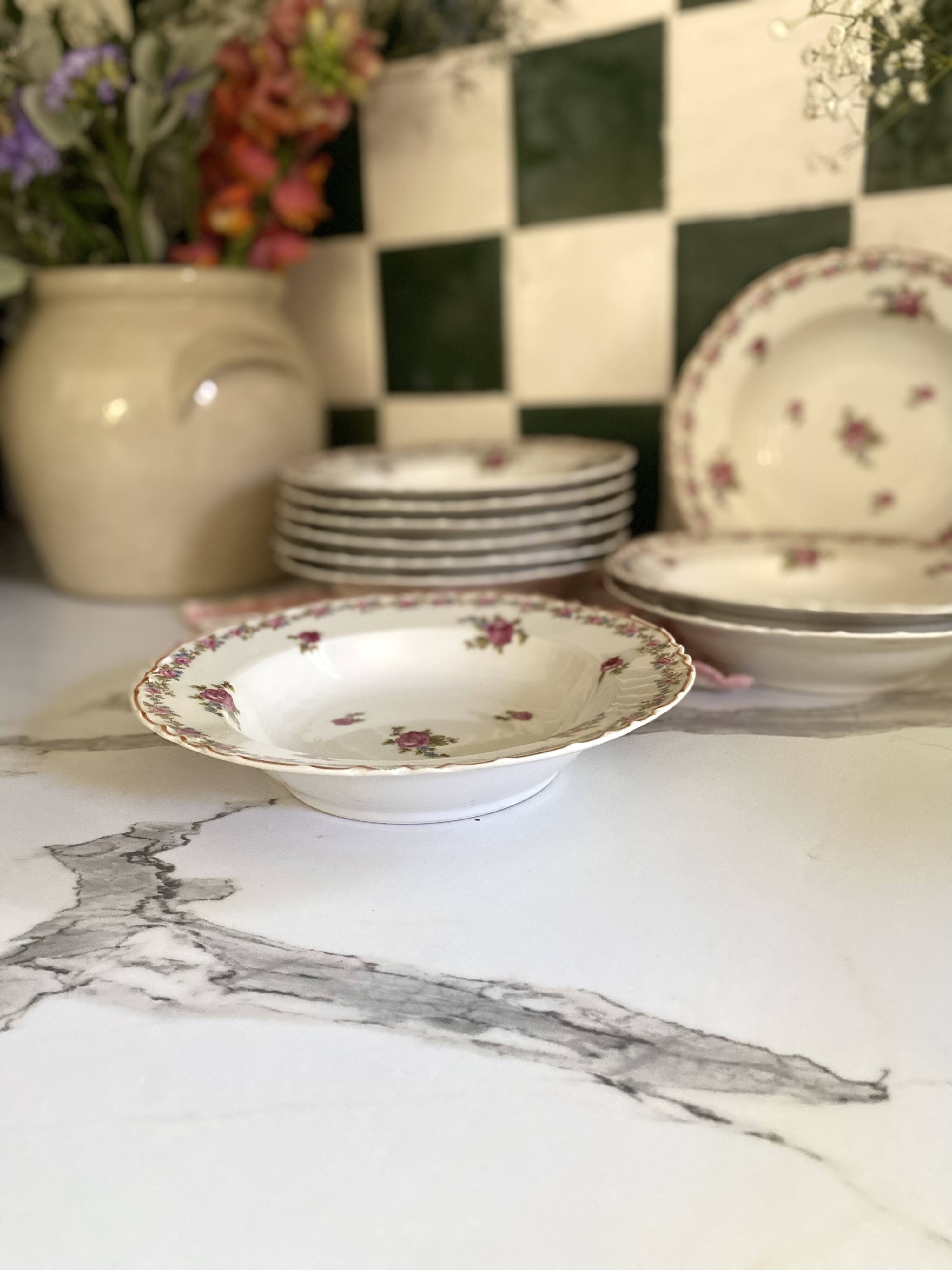 Deep Plates (Bowls) in Limoges Porcelain GDA 1900
