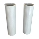 Set of 2 Abstract Op Art Vase Tapio Wirkkala Rosenthal Studio Line Germany 1980s