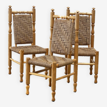 ensemble de 3 chaises d'appoint / chaises de salle à manger par Adrien Audoux & Frida Minet