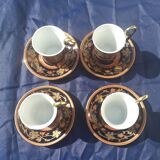 4 cups with Yamasen gold fine porcelain collection Japan 24 carat gold plated