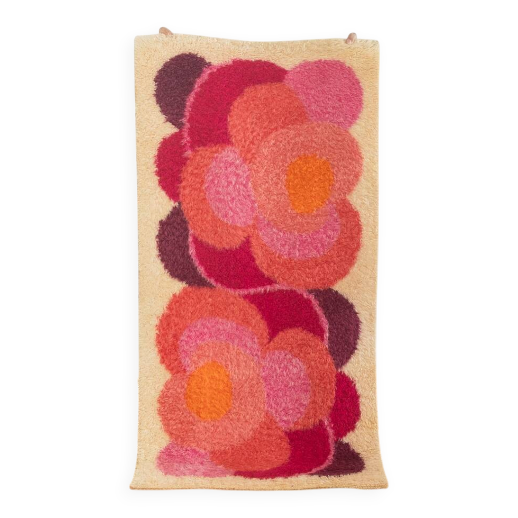 Desso Space Age carpet, 1970s, beige with berry tones